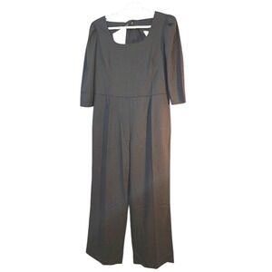 Jorge Pérez Black‎ Wide Leg Long Sleeve Keyhole Back Jumpsuit Size XL Elegant